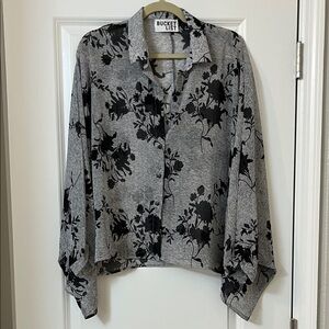 BUCKETLIST Charcoal and Ebony Floral Top